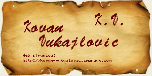 Kovan Vukajlović vizit kartica